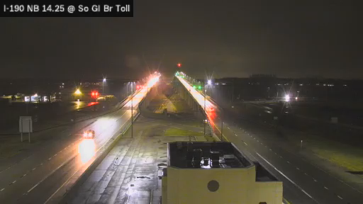 I-190 MP 014.25 NB at Interchange 17 (River Road) South Grand Island Bridge Toll Gantry live webcam