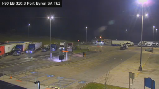 I-90 MP 310.3 EB Port Byron Service Area Truck Park 1 live webcam