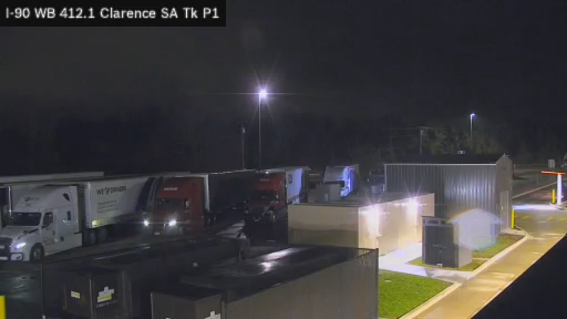 I-90 MP 412.10 WB at Clarence Service Area Truck Park 1 live webcam