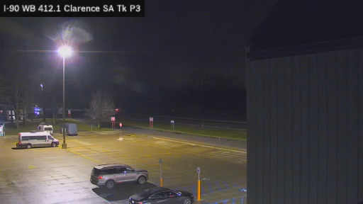 I-90 MP 412.10 WB at Clarence Service Area Truck Park 3 live webcam