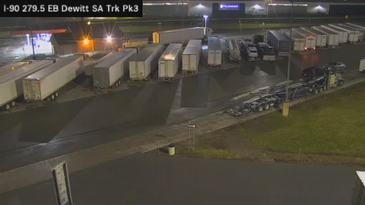 I-90 MP 279.5 EB Dewitt Service Area Truck Park 3 live webcam