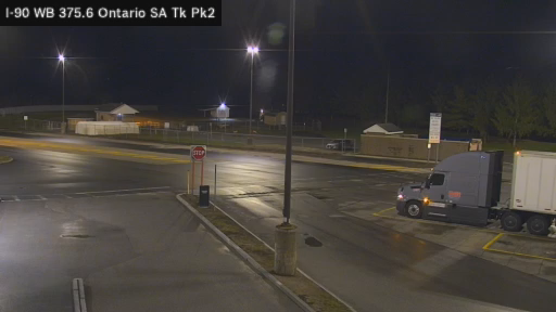 I-90 MP 375.60 WB Ontario Service Area Truck Park 2 live webcam