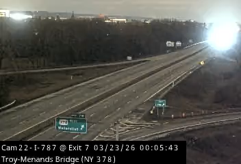 I-787 NB at Exit 7/Troy-Menands Bridge (NY 378) live webcam