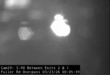 I-90 WB Between Exits 2 and 1 (Fuller Road overpass) live webcam