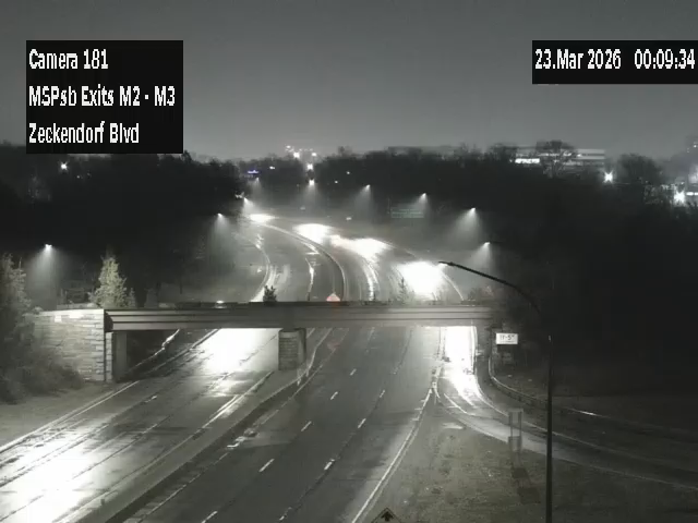 MSP between Exits M2 and M3 (Zeckendorf Blvd Interchange) live webcam